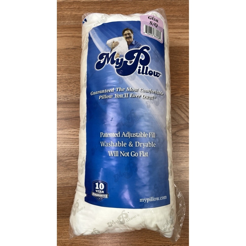 MyPillow Giza Pillow Size S/Q Standard/Queen, Lavender Piping- Extra Firm NEW